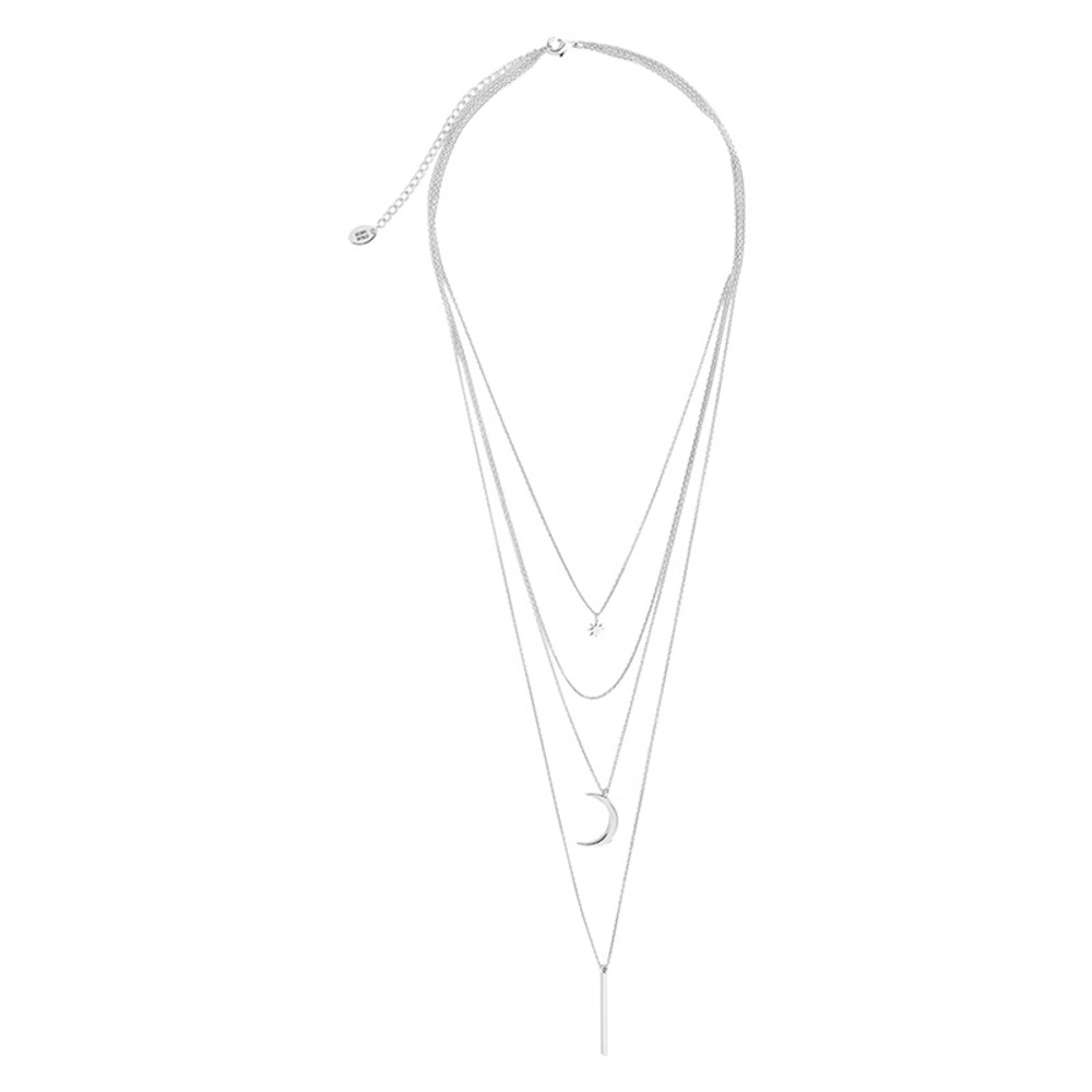 Crescent & Bar Multi Layer Necklace - Picture 3 of 3